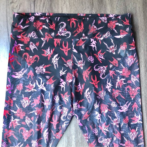 KILLSTAR Devilish Leggings Womens Size XXL Black Red Mesh Pants Witchy Goth Fun - Picture 4 of 12